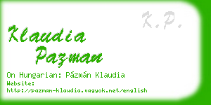 klaudia pazman business card