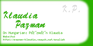 klaudia pazman business card